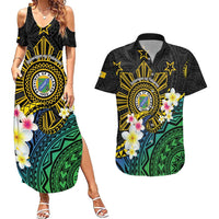 Lalawigan ng Palawan Couples Matching Summer Maxi Dress and Hawaiian Shirt Philippines Province Land of Promise LT14 Black - Polynesian Pride