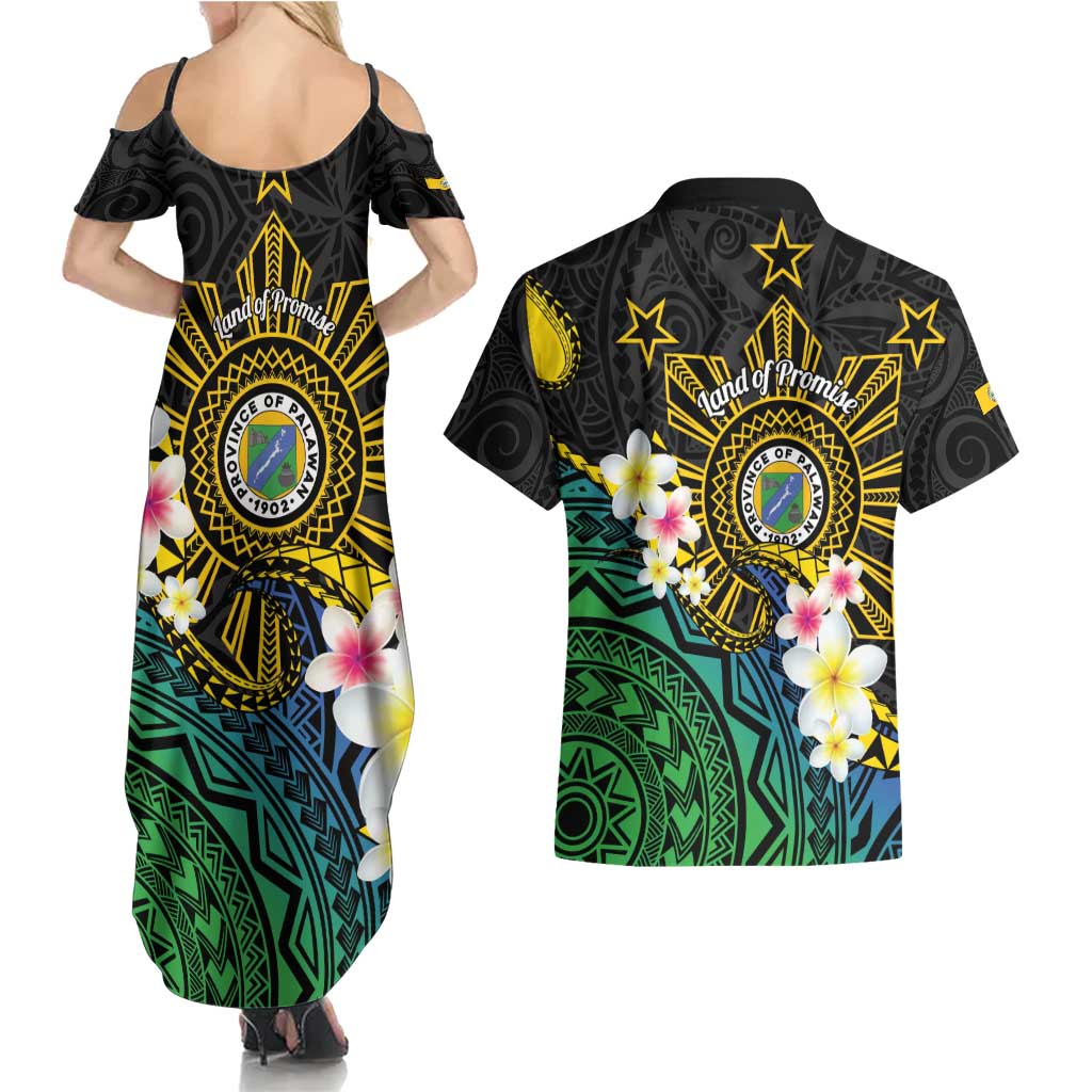 Lalawigan ng Palawan Couples Matching Summer Maxi Dress and Hawaiian Shirt Philippines Province Land of Promise LT14 - Polynesian Pride