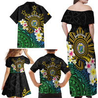 Lalawigan ng Palawan Family Matching Off Shoulder Maxi Dress and Hawaiian Shirt Philippines Province Land of Promise LT14 - Polynesian Pride