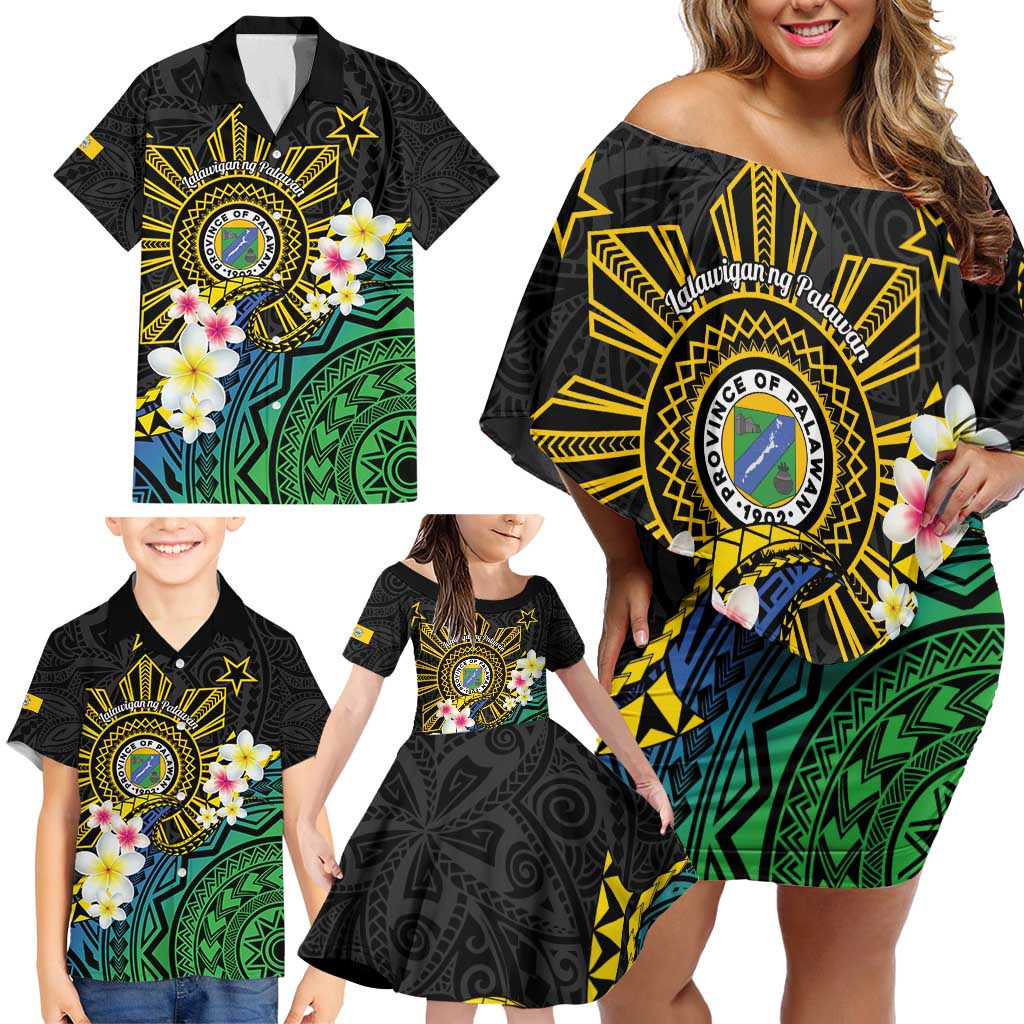 Lalawigan ng Palawan Family Matching Off Shoulder Short Dress and Hawaiian Shirt Philippines Province Land of Promise LT14 - Polynesian Pride