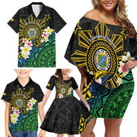Lalawigan ng Palawan Family Matching Off Shoulder Short Dress and Hawaiian Shirt Philippines Province Land of Promise LT14 - Polynesian Pride