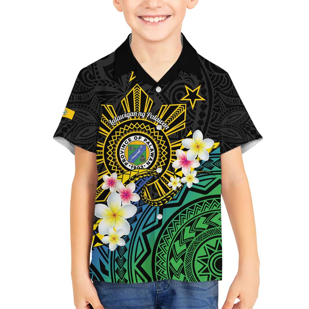 Lalawigan ng Palawan Family Matching Off Shoulder Short Dress and Hawaiian Shirt Philippines Province Land of Promise LT14 Son's Shirt Black - Polynesian Pride
