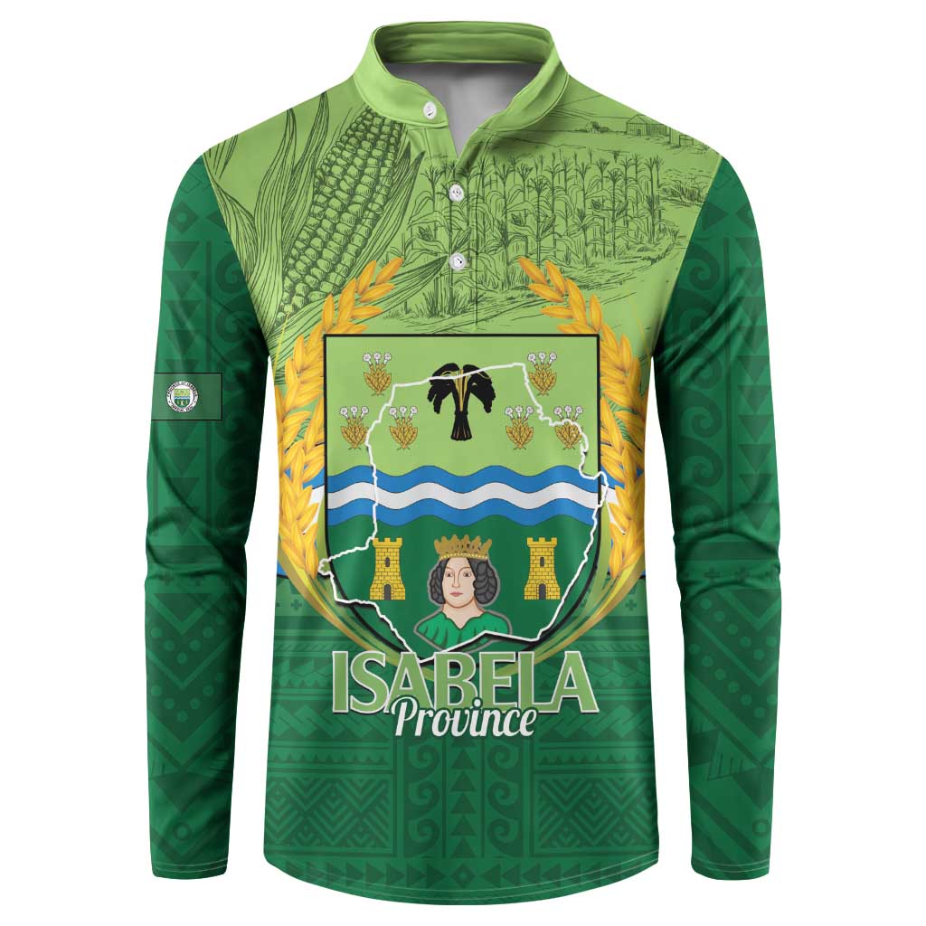 Isabela Philippines Button Sweatshirt Queen Province Of The North LT14 Green - Polynesian Pride