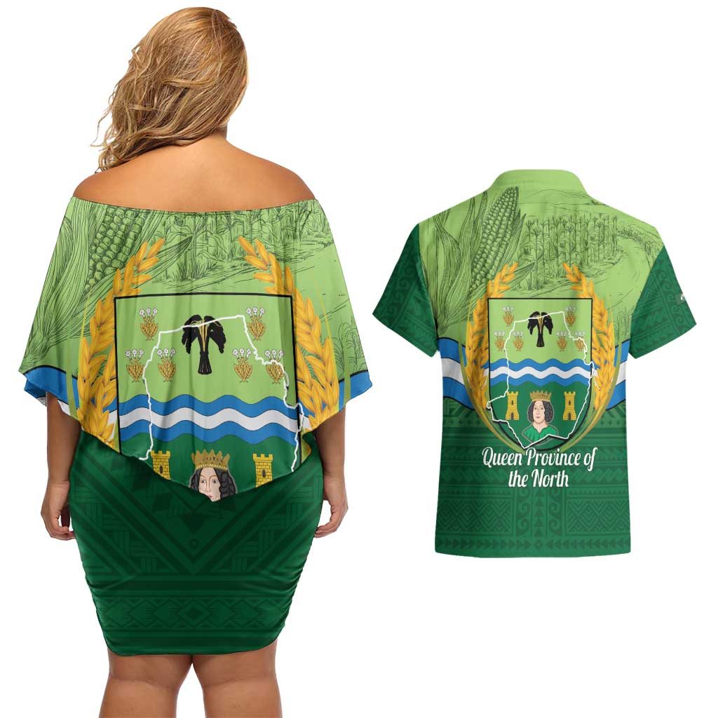 Isabela Philippines Couples Matching Off Shoulder Short Dress and Hawaiian Shirt Queen Province Of The North