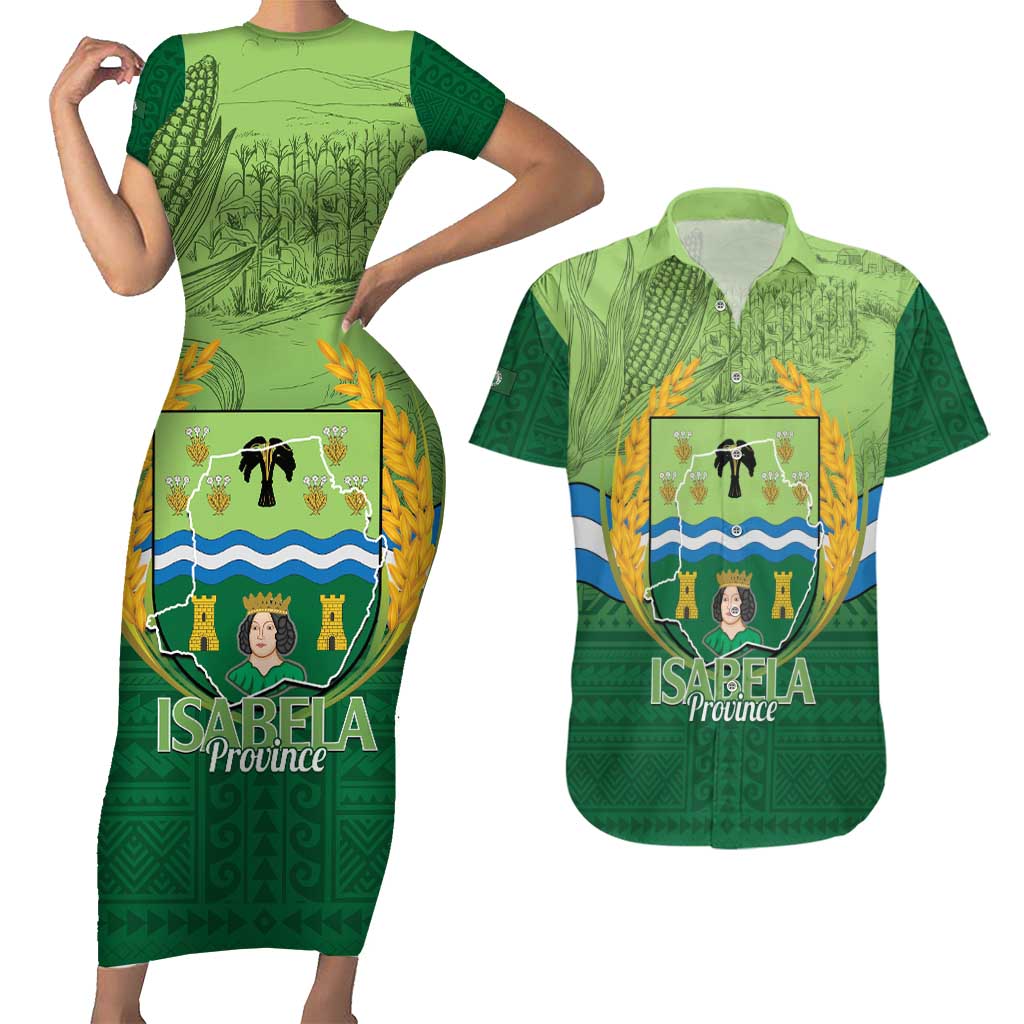 Isabela Philippines Couples Matching Short Sleeve Bodycon Dress and Hawaiian Shirt Queen Province Of The North