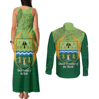 Isabela Philippines Couples Matching Tank Maxi Dress and Long Sleeve Button Shirt Queen Province Of The North