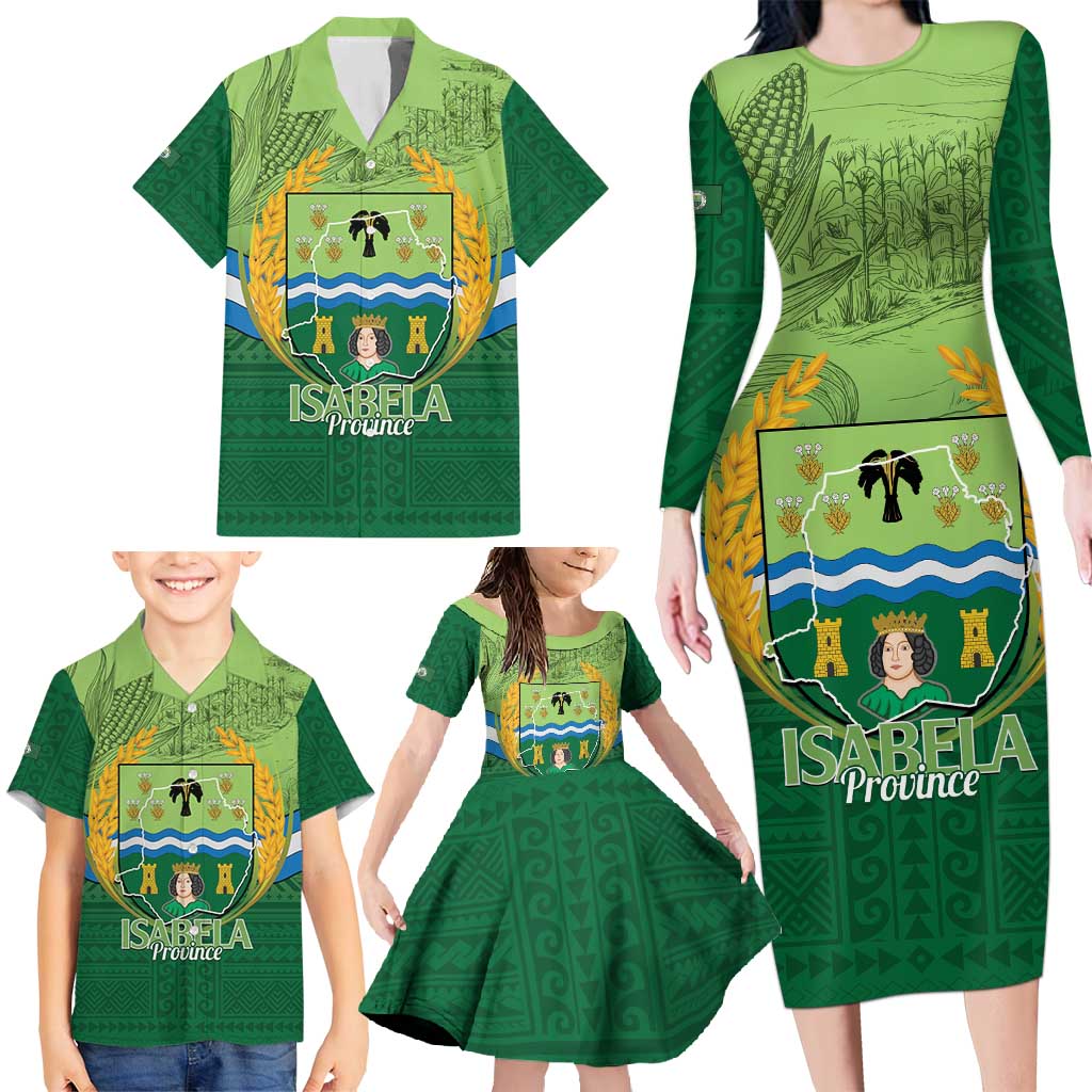 Isabela Philippines Family Matching Long Sleeve Bodycon Dress and Hawaiian Shirt Queen Province Of The North LT14 - Polynesian Pride