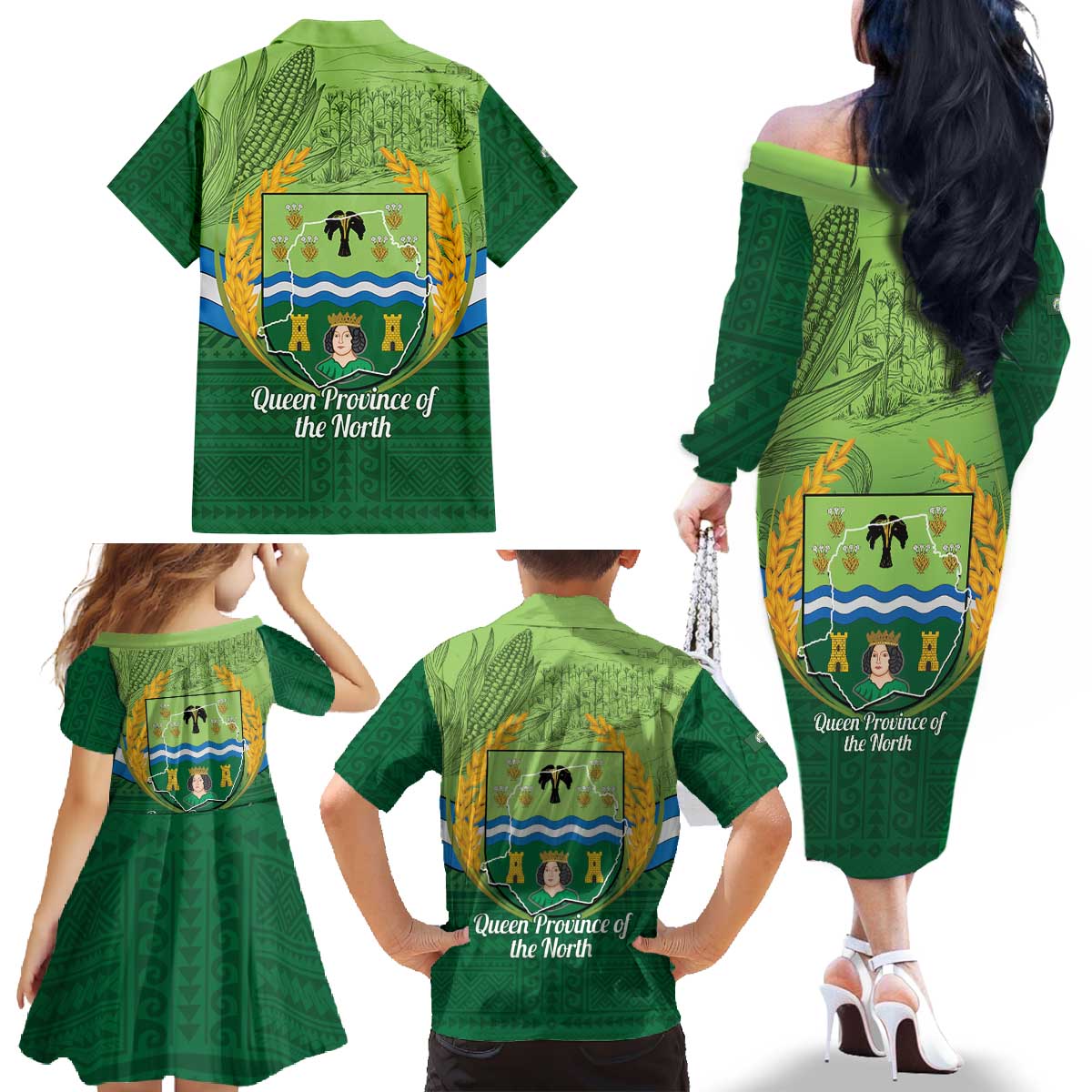 Isabela Philippines Family Matching Off The Shoulder Long Sleeve Dress and Hawaiian Shirt Queen Province Of The North LT14 - Polynesian Pride