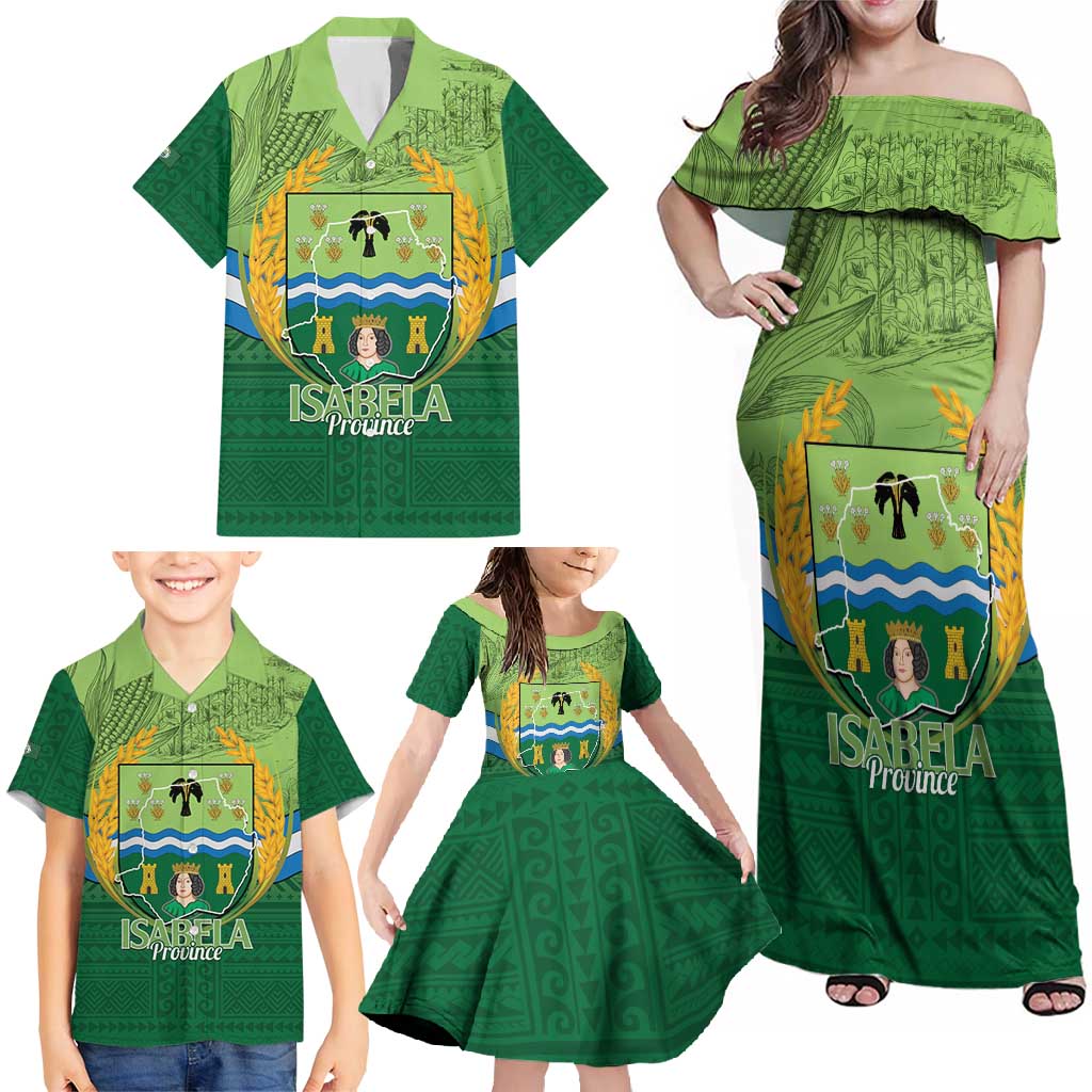 Isabela Philippines Family Matching Off Shoulder Maxi Dress and Hawaiian Shirt Queen Province Of The North LT14 - Polynesian Pride