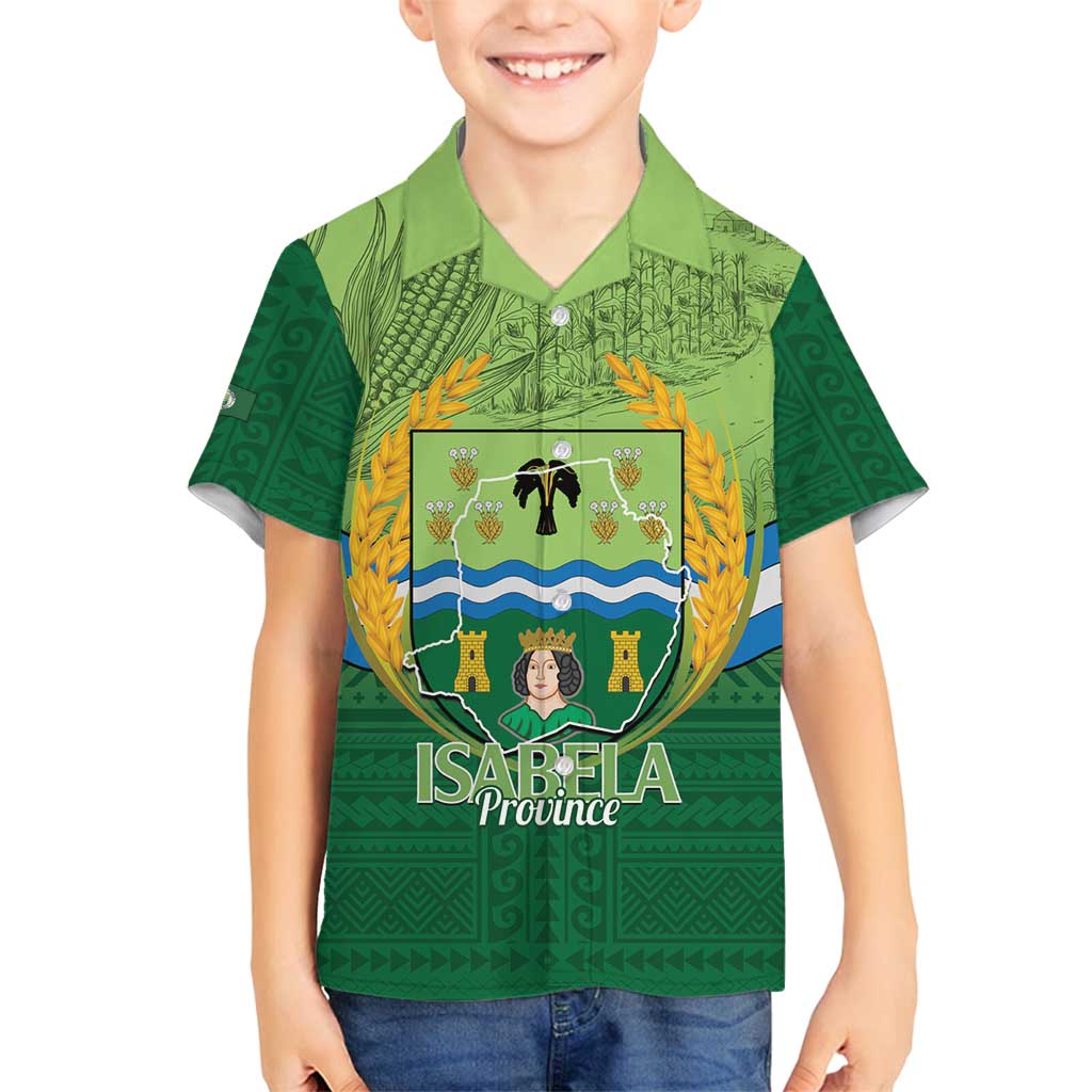 Isabela Philippines Family Matching Off Shoulder Short Dress and Hawaiian Shirt Queen Province Of The North LT14 Son's Shirt Green - Polynesian Pride