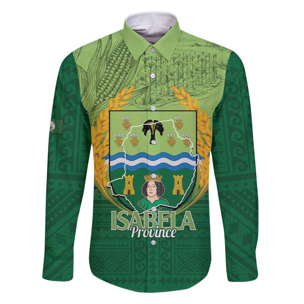 Isabela Philippines Family Matching Short Sleeve Bodycon Dress and Hawaiian Shirt Queen Province Of The North LT14 Dad's Shirt - Long Sleeve Green - Polynesian Pride