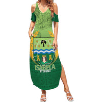Isabela Philippines Family Matching Summer Maxi Dress and Hawaiian Shirt Queen Province Of The North LT14 Mom's Dress Green - Polynesian Pride