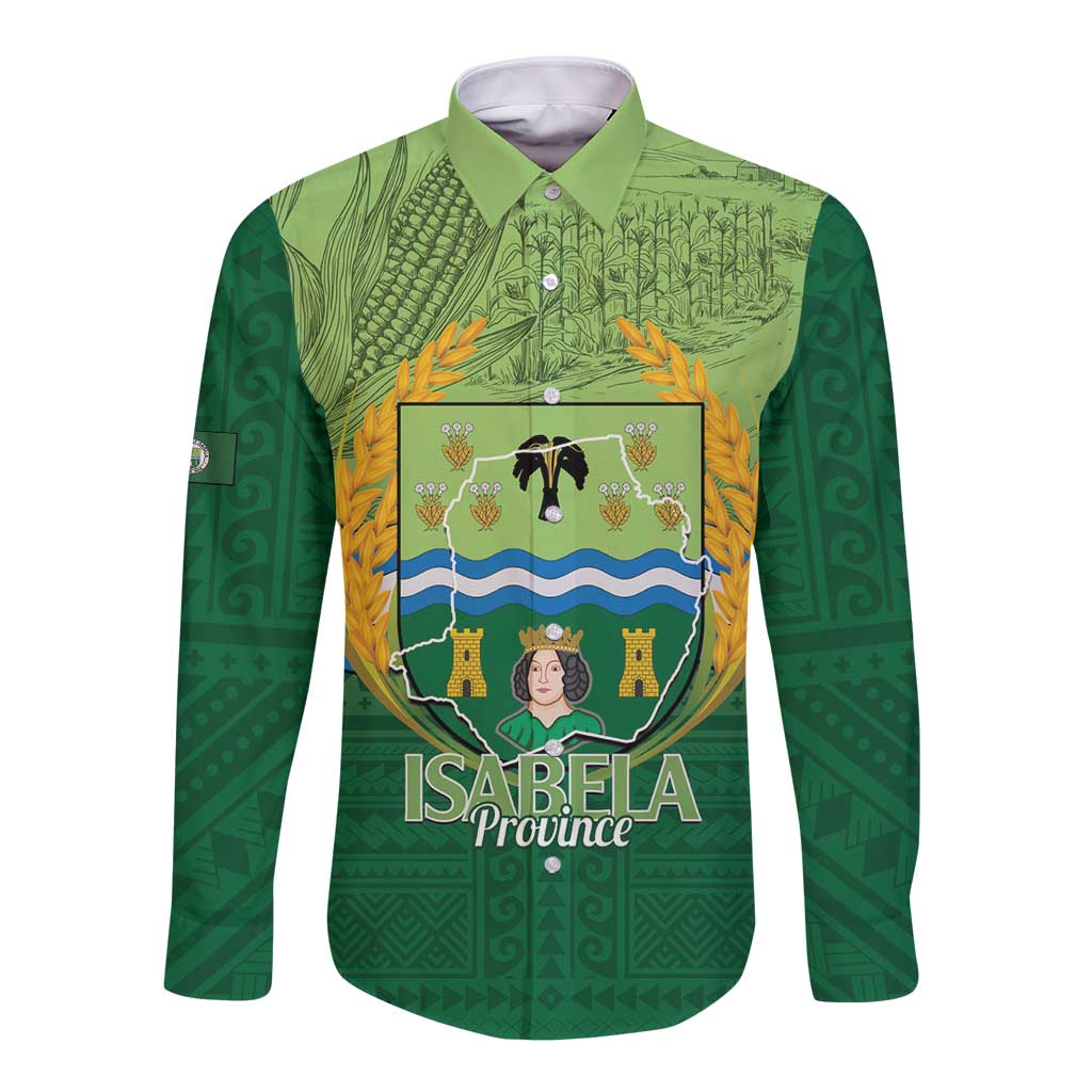 Isabela Philippines Long Sleeve Button Shirt Queen Province Of The North LT14 Unisex Green - Polynesian Pride