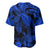 Personalised Polynesian Baseball Jersey Tribal Honu Turtle with Hibiscus Blue Version LT14 - Polynesian Pride