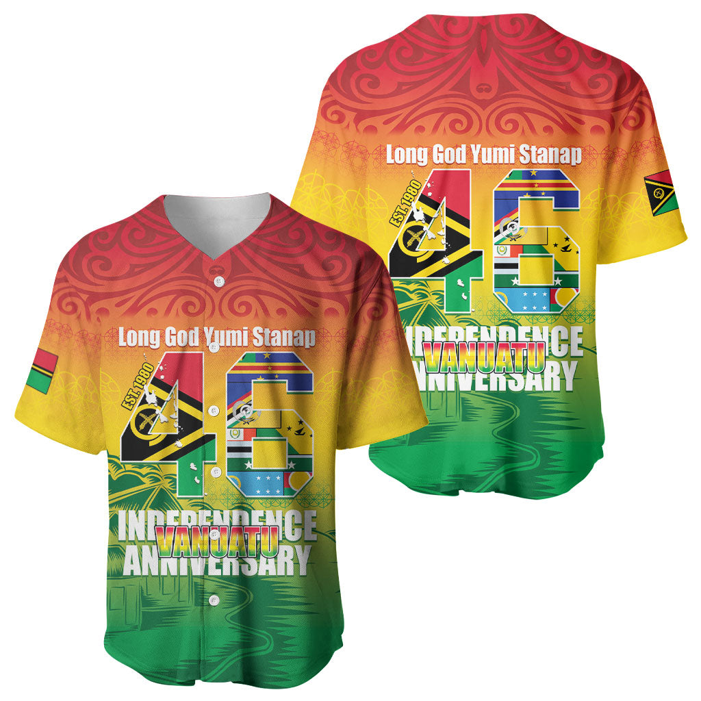 Vanuatu Indipendens Dei Baseball Jersey Yumi 46th Independence Anniversary