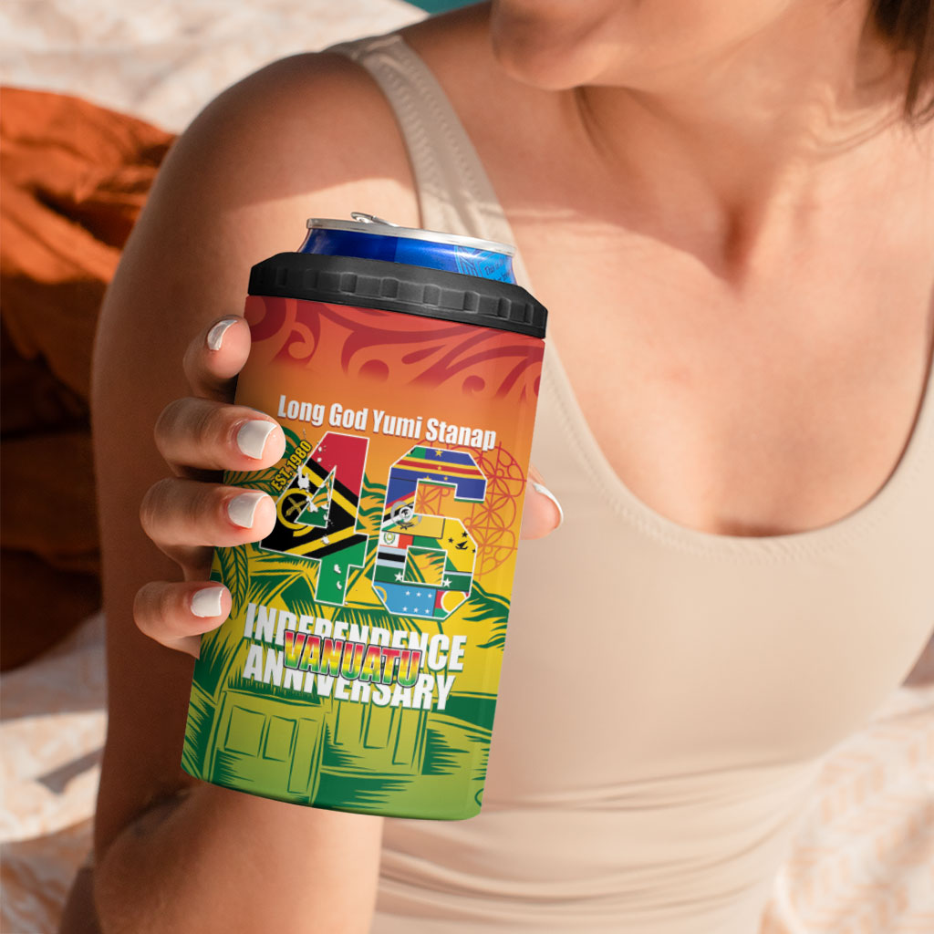 Vanuatu Indipendens Dei 4 in 1 Can Cooler Tumbler Yumi 46th Independence Anniversary