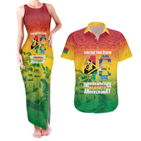 Vanuatu Indipendens Dei Couples Matching Tank Maxi Dress and Hawaiian Shirt Yumi 46th Independence Anniversary