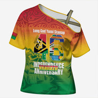 Vanuatu Indipendens Dei Cross Shoulder Shirt Yumi 46th Independence Anniversary