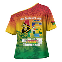 Vanuatu Indipendens Dei Cross Shoulder Shirt Yumi 46th Independence Anniversary