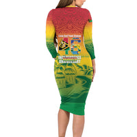 Vanuatu Indipendens Dei Family Matching Long Sleeve Bodycon Dress and Hawaiian Shirt Yumi 46th Independence Anniversary LT14 - Polynesian Pride