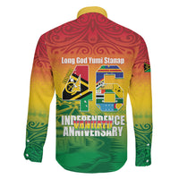 Vanuatu Indipendens Dei Family Matching Off The Shoulder Long Sleeve Dress and Hawaiian Shirt Yumi 46th Independence Anniversary LT14 - Polynesian Pride