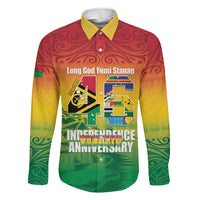 Vanuatu Indipendens Dei Family Matching Tank Maxi Dress and Hawaiian Shirt Yumi 46th Independence Anniversary LT14 Dad's Shirt - Long Sleeve Reggae - Polynesian Pride