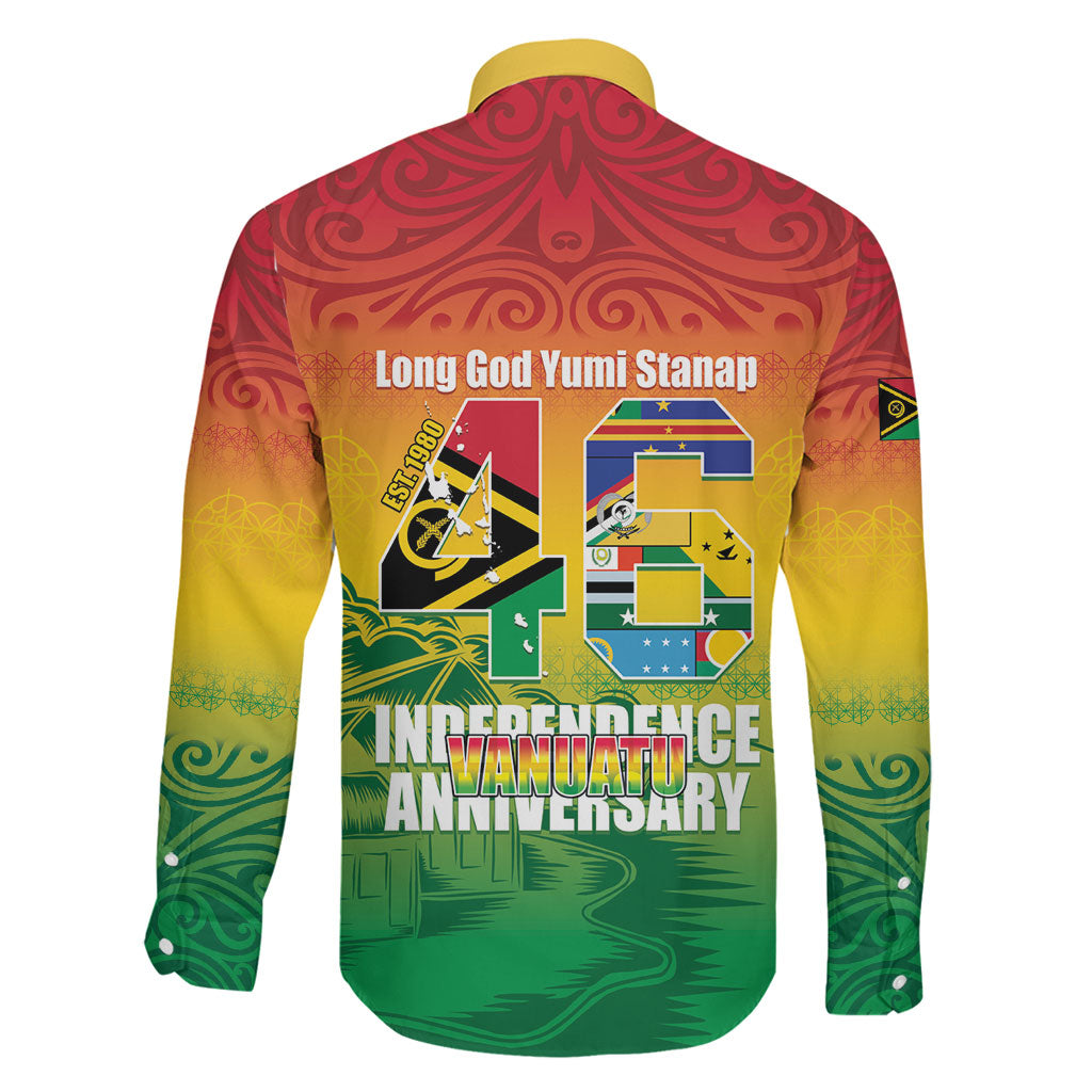 Vanuatu Indipendens Dei Family Matching Tank Maxi Dress and Hawaiian Shirt Yumi 46th Independence Anniversary LT14 - Polynesian Pride