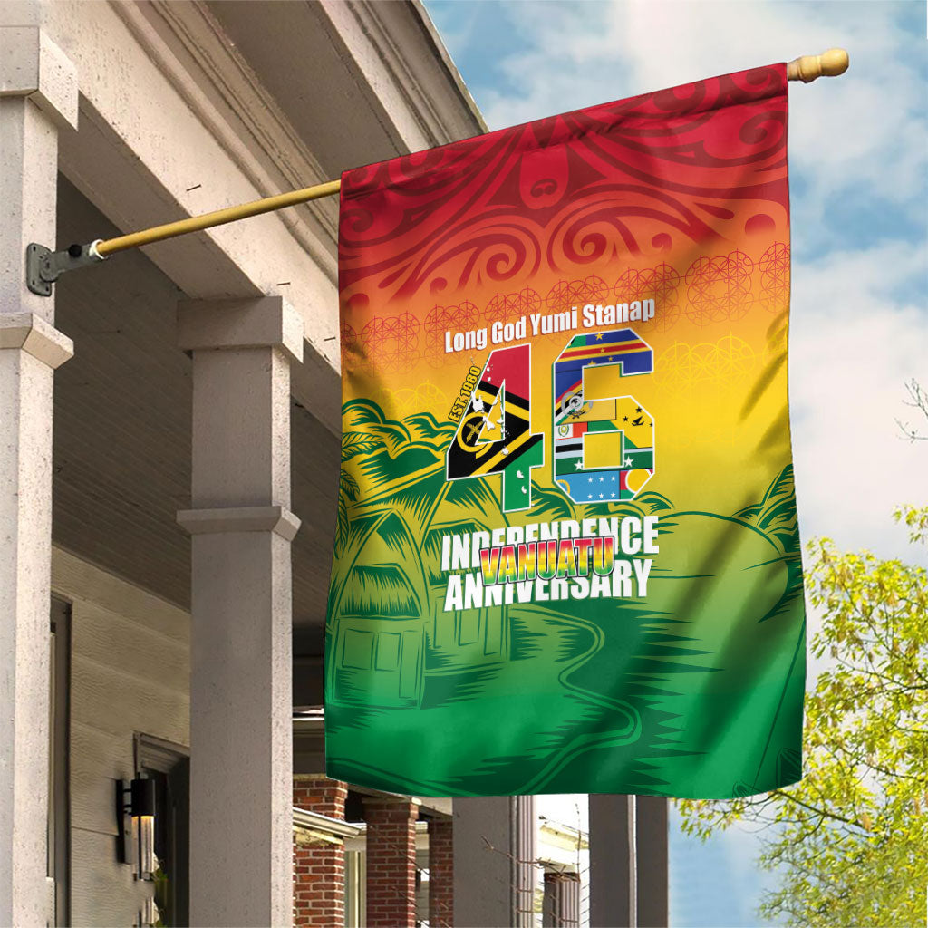 Vanuatu Indipendens Dei Garden Flag Yumi 46th Independence Anniversary