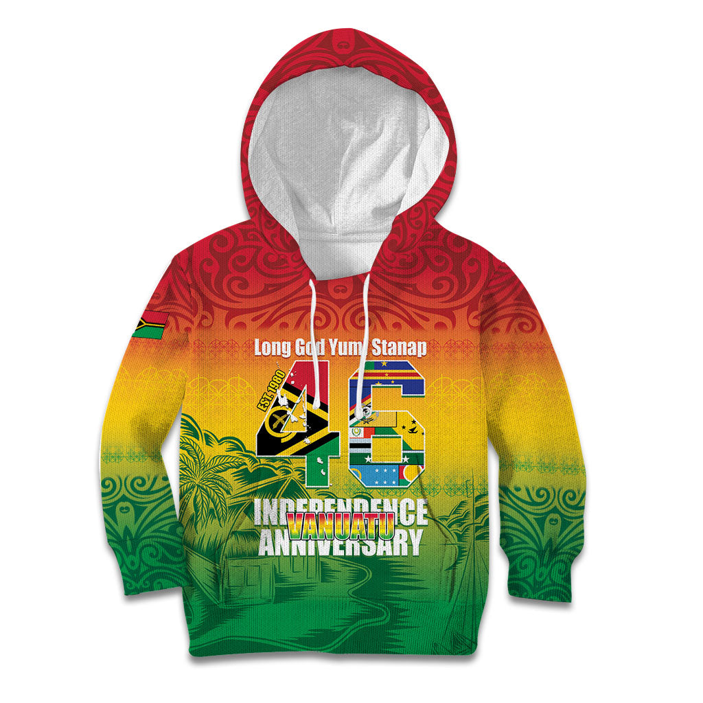 Vanuatu Indipendens Dei Kid Hoodie Yumi 46th Independence Anniversary