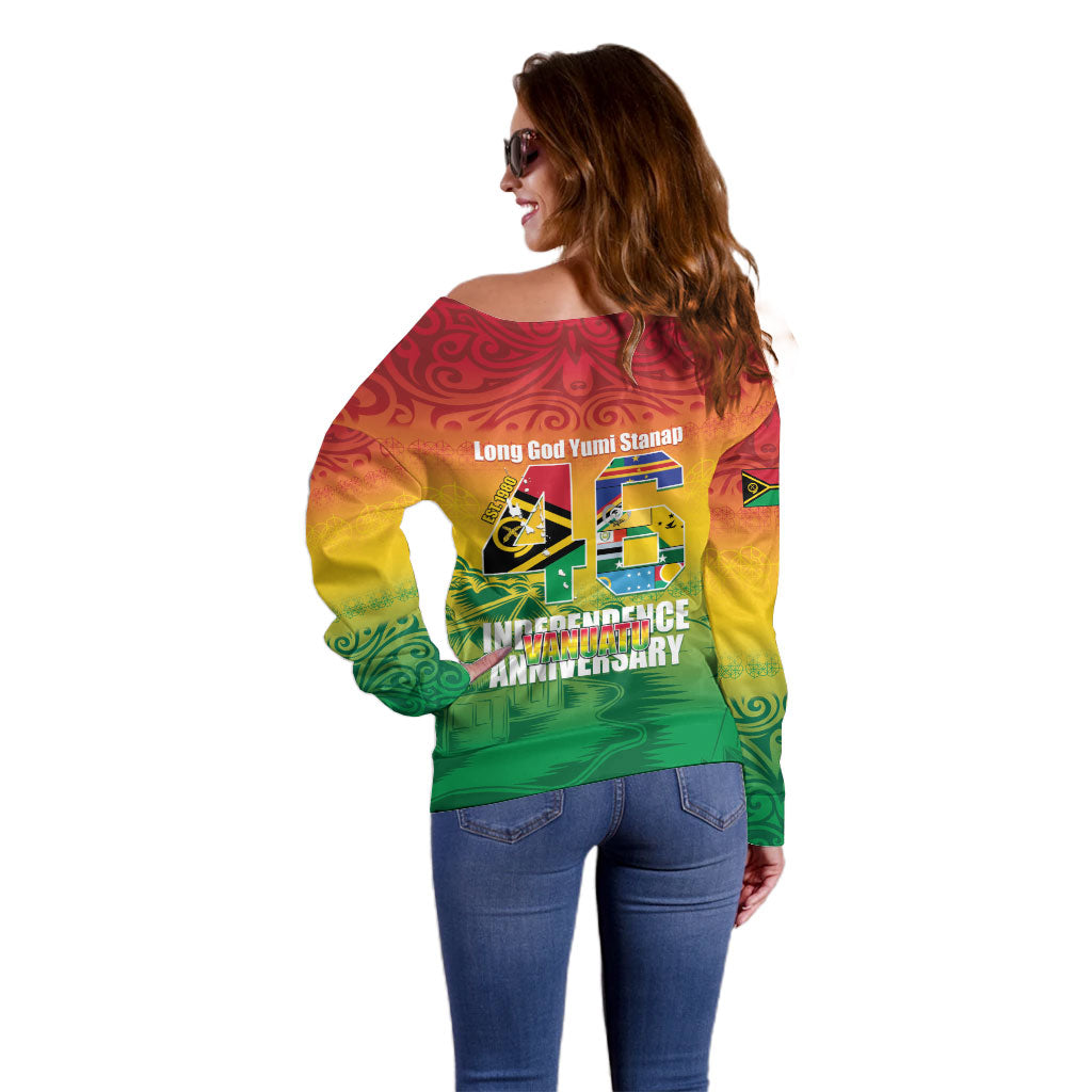 Vanuatu Indipendens Dei Off Shoulder Sweater Yumi 46th Independence Anniversary