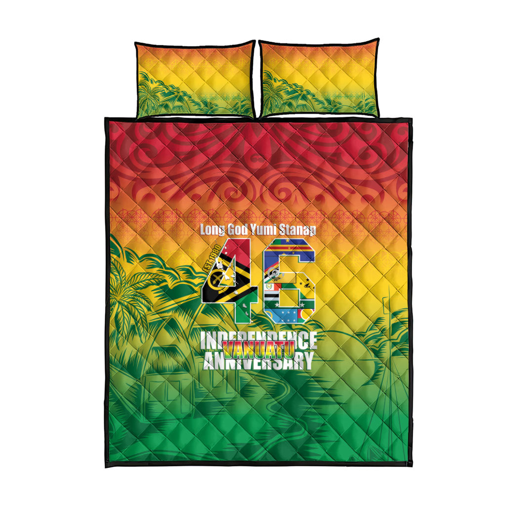 Vanuatu Indipendens Dei Quilt Bed Set Yumi 46th Independence Anniversary