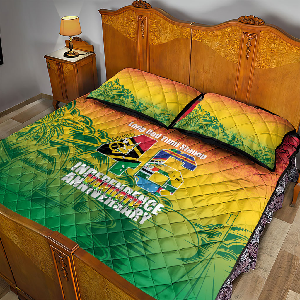 Vanuatu Indipendens Dei Quilt Bed Set Yumi 46th Independence Anniversary