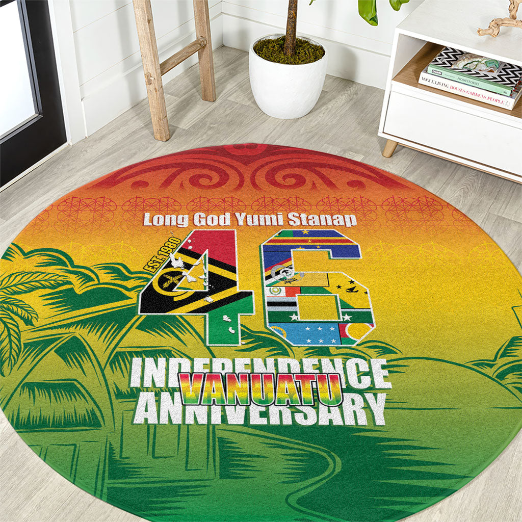 Vanuatu Indipendens Dei Round Carpet Yumi 46th Independence Anniversary