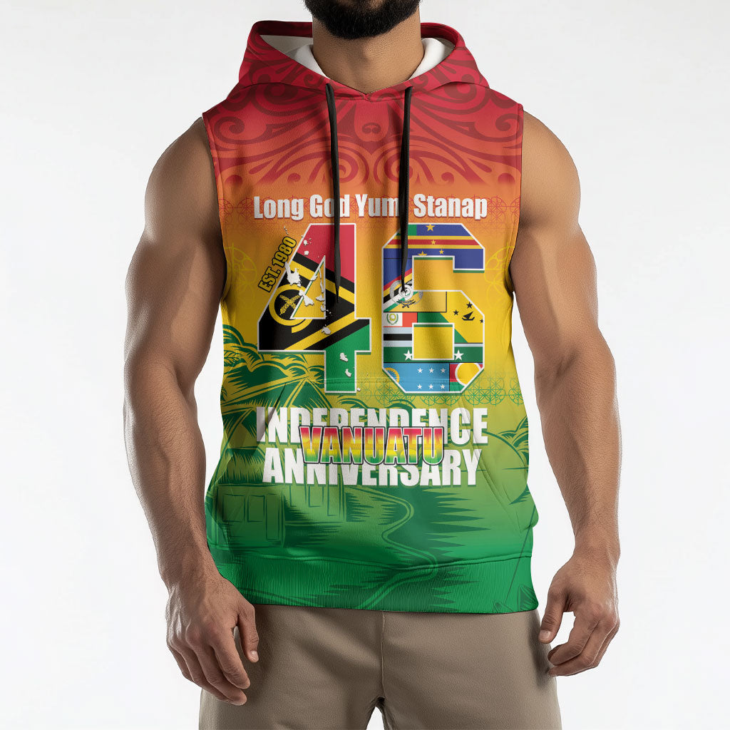 Vanuatu Indipendens Dei Sleeveless Hoodie Yumi 46th Independence Anniversary