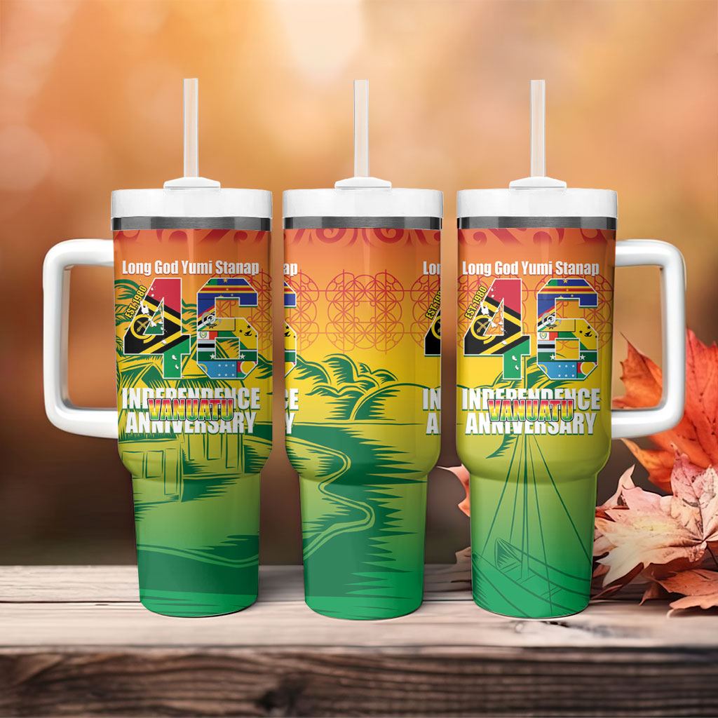 Vanuatu Indipendens Dei Tumbler With Handle Yumi 46th Independence Anniversary