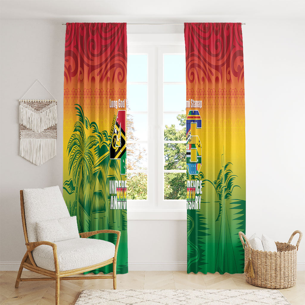 Vanuatu Indipendens Dei Window Curtain Yumi 46th Independence Anniversary