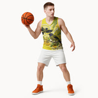 Bellbird New Zealand Basketball Jersey Korimako Kowhai Maori Pattern