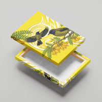 Bellbird New Zealand Canvas Wall Art Korimako Kowhai Maori Pattern