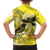 Bellbird New Zealand Hawaiian Shirt Korimako Kowhai Maori Pattern