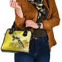 Bellbird New Zealand Shoulder Handbag Korimako Kowhai Maori Pattern