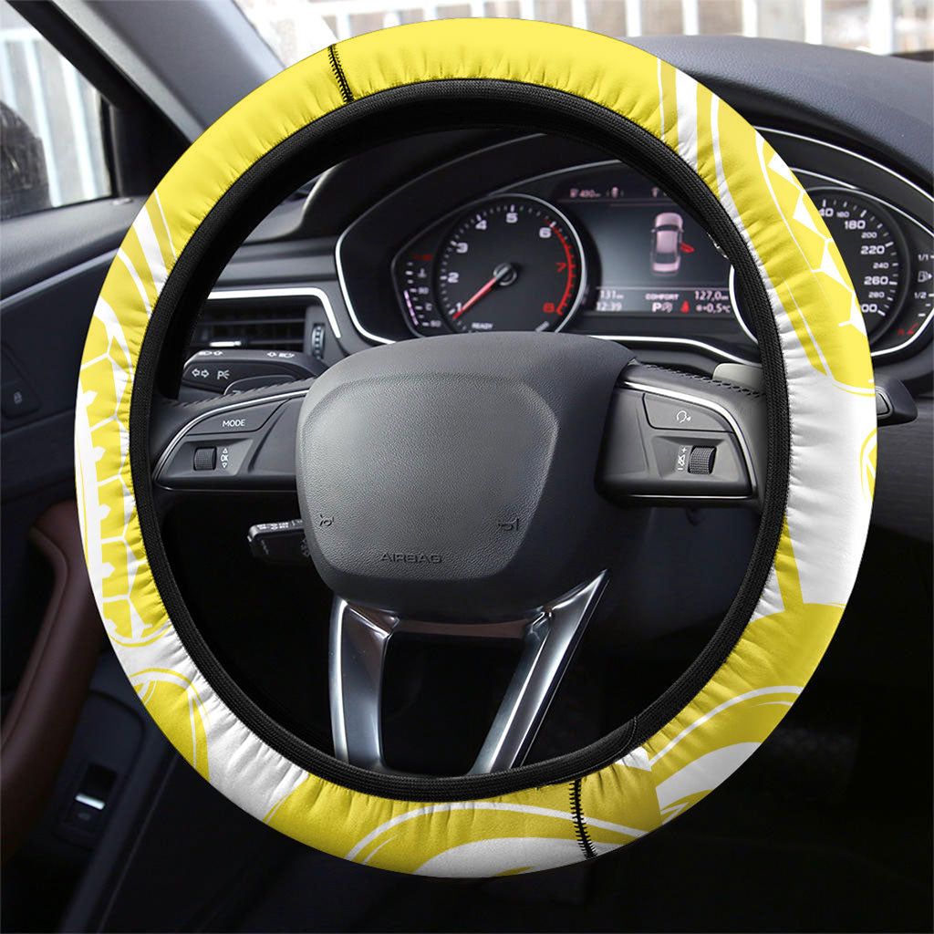 Bellbird New Zealand Steering Wheel Cover Korimako Kowhai Maori Pattern