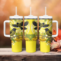 Bellbird New Zealand Tumbler With Handle Korimako Kowhai Maori Pattern