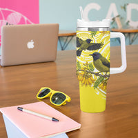 Bellbird New Zealand Tumbler With Handle Korimako Kowhai Maori Pattern