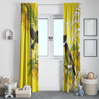 Bellbird New Zealand Window Curtain Korimako Kowhai Maori Pattern