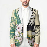 Endemic Tomtit New Zealand Blazer Miromiro Manuka Silver Fern Maori Pattern