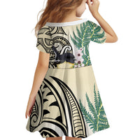 Endemic Tomtit New Zealand Family Matching Off Shoulder Maxi Dress and Hawaiian Shirt Miromiro Manuka Silver Fern Maori Pattern LT14 - Polynesian Pride
