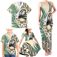 Endemic Tomtit New Zealand Family Matching Tank Maxi Dress and Hawaiian Shirt Miromiro Manuka Silver Fern Maori Pattern LT14 - Polynesian Pride