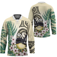 Endemic Tomtit New Zealand Hockey Jersey Miromiro Manuka Silver Fern Maori Pattern