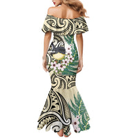 Endemic Tomtit New Zealand Mermaid Dress Miromiro Manuka Silver Fern Maori Pattern
