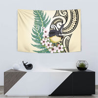 Endemic Tomtit New Zealand Tapestry Miromiro Manuka Silver Fern Maori Pattern